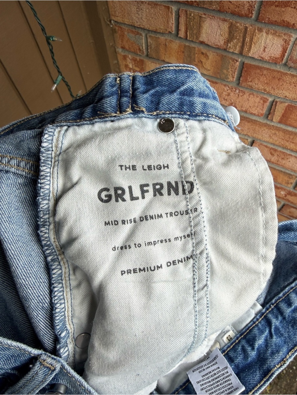 GRLFRND x Maggie MacDonald The Leigh Mid Rise Denim Trouser Wide Leg Jeans XS - Picture 11 of 11